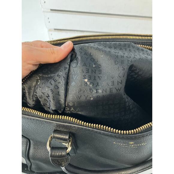 KATE SPADE LARGE BLACK PEBLED LEATHER WOMENS SHOULDER BAG - Picture 15 of 16